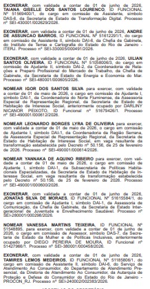 Goleada da Casa Civil: placar fecha em 50 x 42 entre nomeados e exonerados, com grandes mudanças no Detran, Inea e Ambiente 77 WhatsApp Image 2026 06 02 at 08.42.27