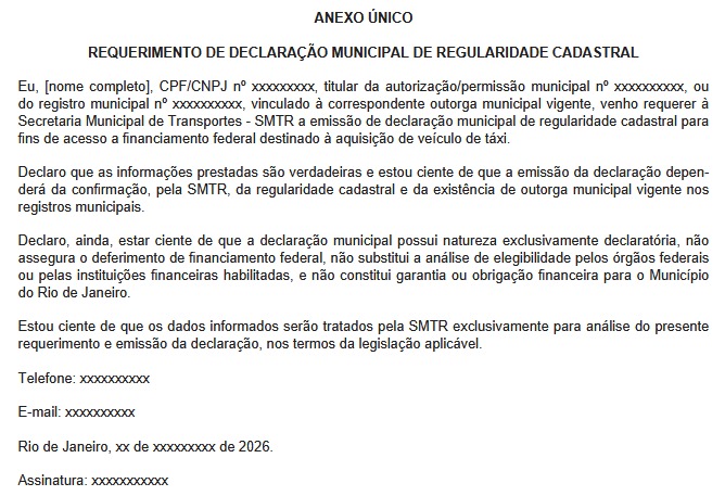 Prefeitura do Rio simplifica certidões para taxistas acessarem crédito federal para financiamento de carros novos e homologa lista de motoristas auxiliares para concessão de autonomias 65 WhatsApp Image 2026 06 09 at 07.01.49