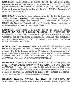 Apito final no Diário Oficial: placar fecha em 32 x 29 entre exonerados e nomeados, com foco na Casa Civil e Detran-RJ 73 WhatsApp Image 2026 06 10 at 08.42.43
