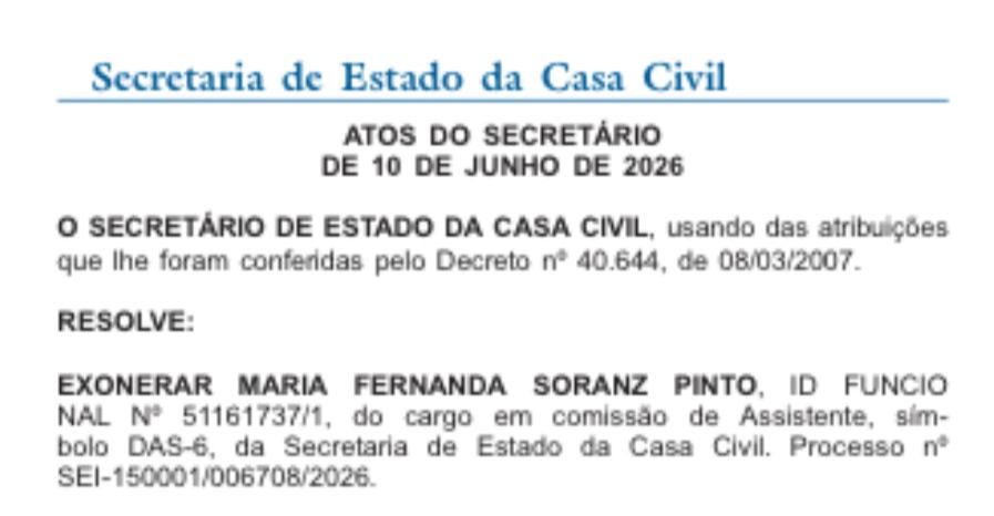 Irmã de Soranz abre a lista dos exonerados do governo do estado nesta quarta-feira; demissão foi a pedido, diz Fernanda Soranz 62 WhatsApp Image 2026 06 11 at 08.34.54
