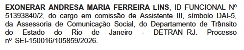 Quem tem pai deputado estadual e mãe vereadora não morre pagão: herdeira política faz demissão virar fumaça e recupera cargo no Detran-RJ em 48 horas 62 WhatsApp Image 2026 06 11 at 16.32.07