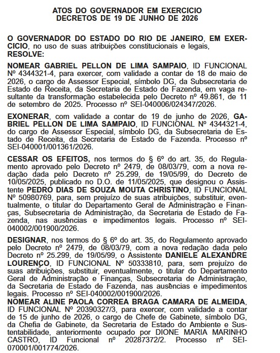 Navegando por águas calmas, Ricardo Couto começa o dia com vento a favor da embarcação e movimenta o Diário Oficial com duas nomeações e apenas uma exoneração 63 WhatsApp Image 2026 06 22 at 08.14.48