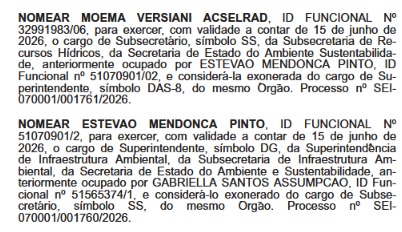 Guerra no Rio, paz no Diário Oficial: Ricardo Couto emplaca 5 a 3 para as nomeações com foco no Ambiente e na PM 64 WhatsApp Image 2026 06 23 at 08.16.27