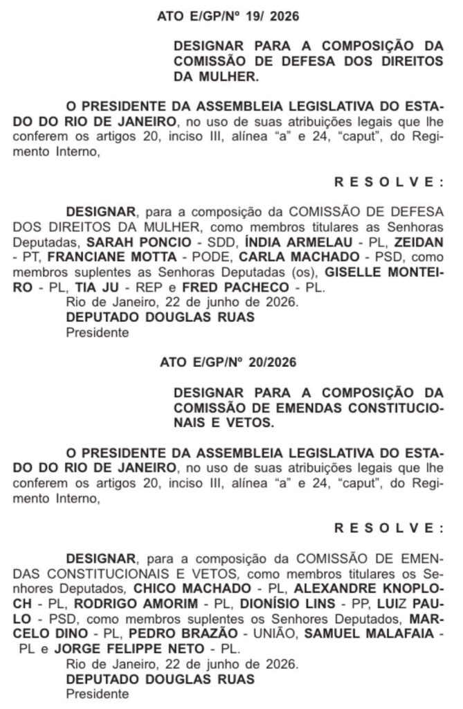Alerj oficializa avanço do PL e reduz espaço do PSOL em três comissões permanentes 63 WhatsApp Image 2026 06 23 at 10.32.35 1