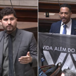 Wiliam Siri e Rick Azevedo em foto dividida no plenário da Câmara do Rio