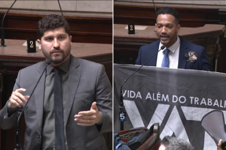 Wiliam Siri e Rick Azevedo em foto dividida no plenário da Câmara do Rio