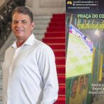 Ulisses Marins organizou evento na Praça Anhangá, em Brás de Pina, com telão montado para exibição do jogo da seleção brasileira