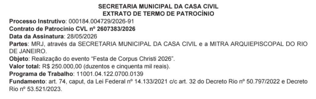 Fé no orçamento: Prefeitura do Rio libera R$ 850 mil para eventos evangélicos e católicos 63 celebra2
