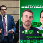 Rogério Amorim (PL) apresentou na petição ao MPE a divulgação do evento promovido por Soranz nas redes sociais de servidores ligados à saúde