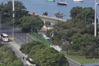 Espaço no Aterro do Flamengo que está prevista a construção do eletroposto, embargado pelo Iphan