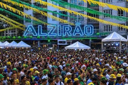festa de Copa do Mundo no Alzirão, na Zona Norte do Rio