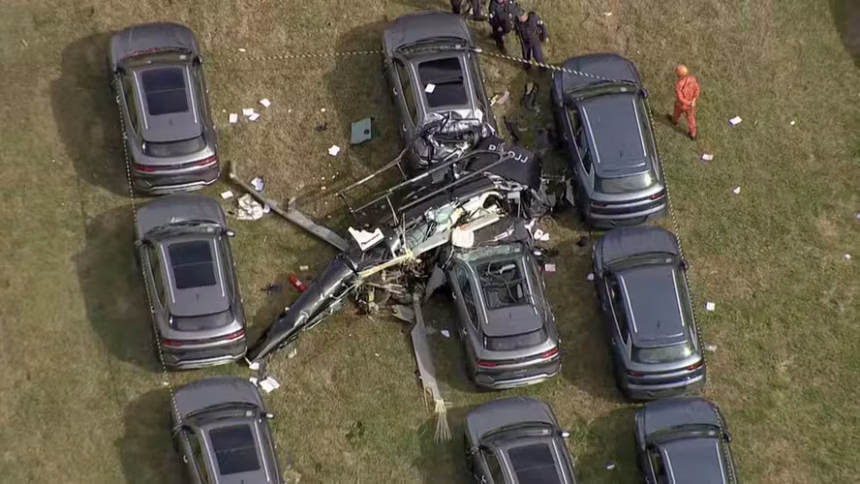 Queda de helicóptero no Recreio, no Rio Alerj