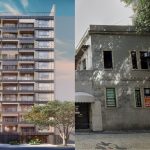 Projeto do Nook Copacabana e imagem antiga da Policlínica de Copacabana