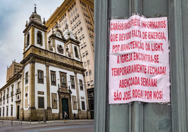 Igreja de São José, no Centro do Rio, de portas fechadas por falta de luz