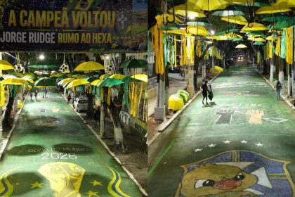 Rua Jorge Rudge, vencedora do título de "rua mais bonita" da Copa em edições anteriores