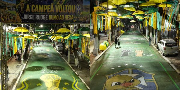 Rua Jorge Rudge, vencedora do título de "rua mais bonita" da Copa em edições anteriores
