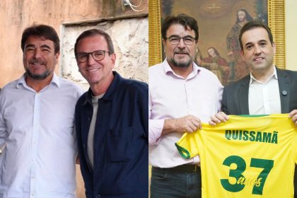 prefeito de Quissamã, Marcelo Batista (PP), com Eduardo Paes e André Português