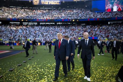 Presidente dos EUA, Donald Trump, na final da Copa do Mundo de 2026
