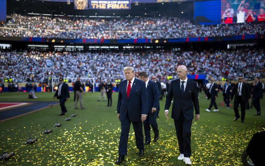 Presidente dos EUA, Donald Trump, na final da Copa do Mundo de 2026