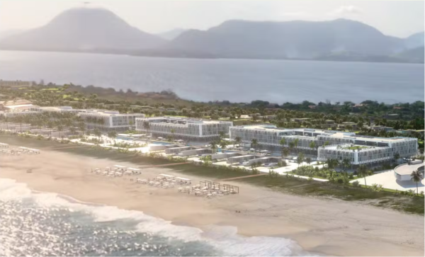 Imagens do projeto gráfico do Maraey, complexo de resorts em Maricá