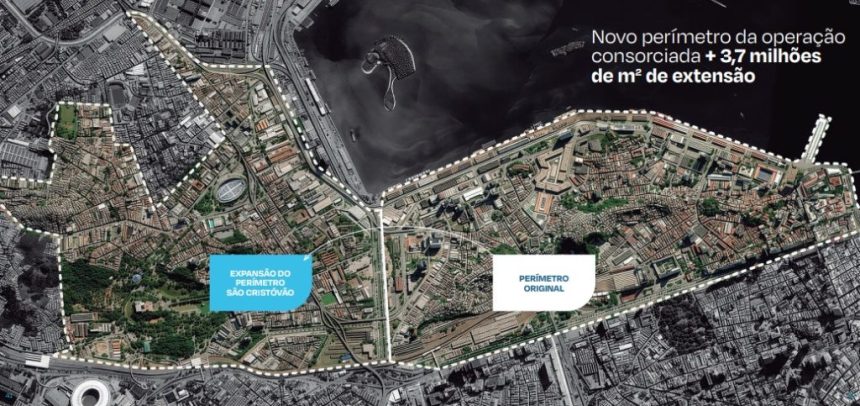 Perímetro atualizado do Porto Maravilha, incluindo outras áreas da cidade como São Cristóvão