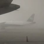 Nevoeiro no aeroporto do Galeão do Rio de Janeiro — Foto: Reprodução/redes sociais