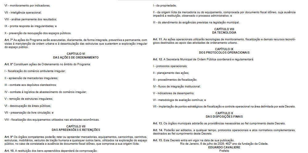 Tolerância zero: Cavaliere assina decreto que promete 'varrer' comércio ilegal da orla carioca 63 WhatsApp Image 2026 07 07 at 07.00.26 1