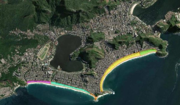 O trecho da Zona Sul do Rio abrangido pelo decreto