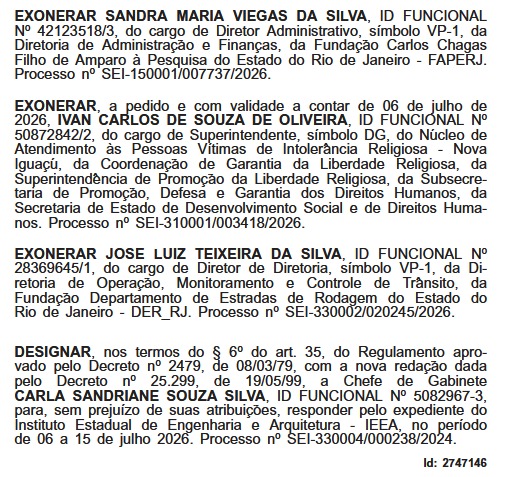 Ricardo Couto tira o pé do freio e promove novas mudanças no Ceperj; rodada de exonerações desta terça-feira fechou o placar em 8 a 3 65 WhatsApp Image 2026 07 07 at 08.13.34 1