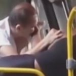 Momento da briga entre motorista de ônibus e passageira — Foto: Reprodução/ TV Globo