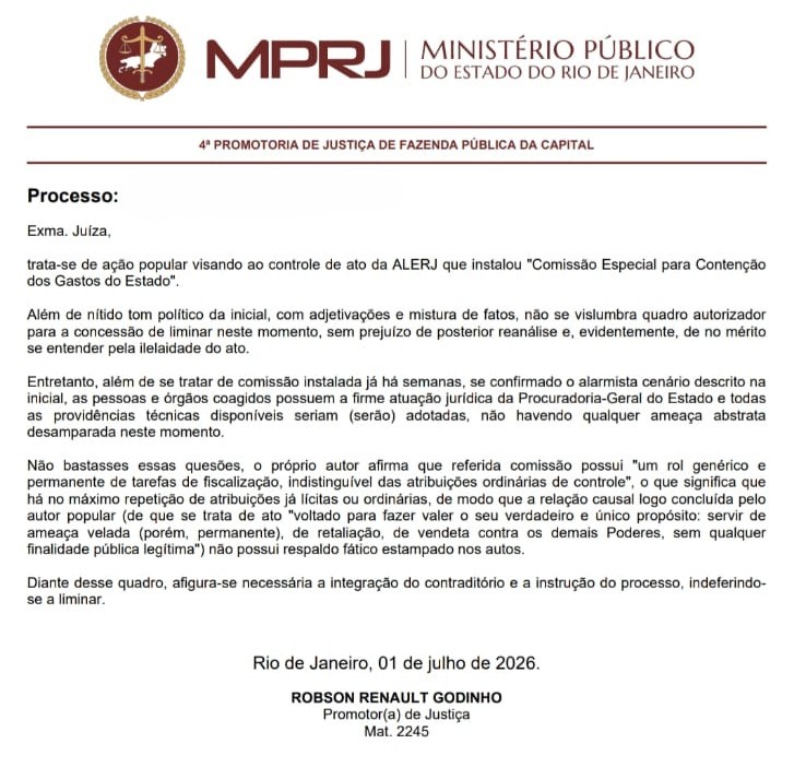 MP foi contra suspensão da comissão da Alerj que investiga gastos públicos; autor da ação fala em 'vendeta' contra Judiciário e governo interino 62 WhatsApp Image 2026 07 08 at 10.44.06 1