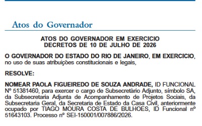 Sem retranca no Diário Oficial: Couto fecha o placar em 8 a 2 e cria subsecretaria de projetos sociais na Casa Civil 63 WhatsApp Image 2026 07 13 at 08.17.20