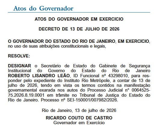 Ricardo Couto reforça poder do GSI: secretário-chefe é empoderado e assume expediente do Rio Metrópole após prisão de Didê 62 WhatsApp Image 2026 07 14 at 08.10.14