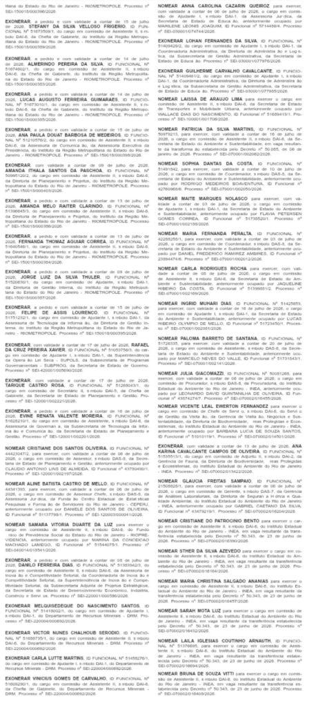 Com placar apertado, Casa Civil concentra exonerações no Rio Metrópole e reforça o Inea 64 WhatsApp Image 2026 07 20 at 08.54.39