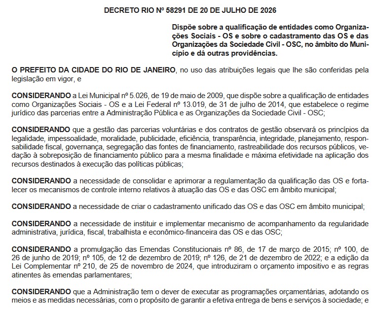 Prefeitura do Rio barra 'emendas Pix' diretas para ONGs em pacote de cinco decretos e aperta fiscalização após escândalo nacional que revelou fraudes e irregularidades 63 WhatsApp Image 2026 07 21 at 07.01.07