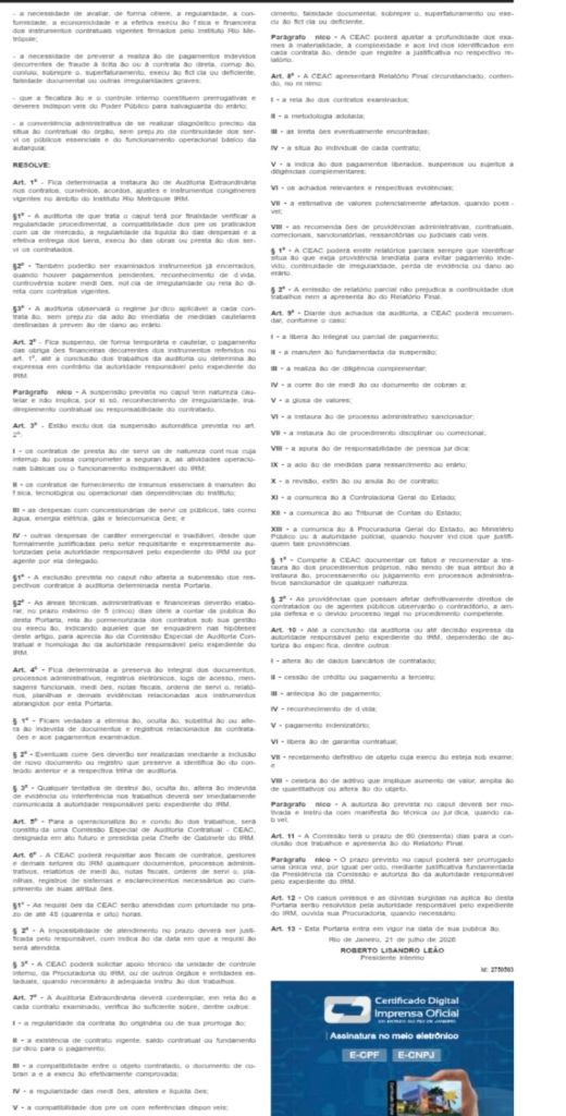 Delegado Roberto Leão trava pagamentos e manda auditar todos os contratos do Rio Metrópole após prisões na diretoria 63 WhatsApp Image 2026 07 22 at 09.33.07 1
