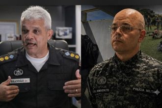 O coronel Brandão (à esquerda), será substituído pelo coronel Benevenuto na subsecretaria de Gestão Operacional da Polícia Militar