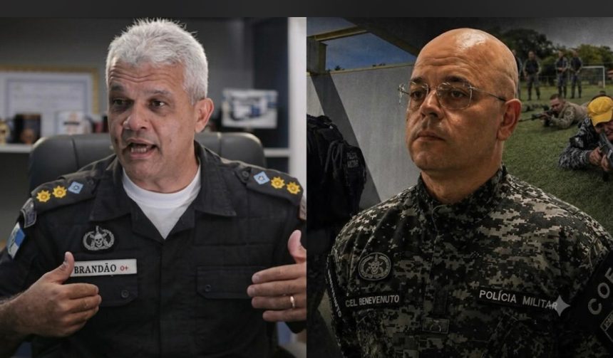 O coronel Brandão (à esquerda), será substituído pelo coronel Benevenuto na subsecretaria de Gestão Operacional da Polícia Militar