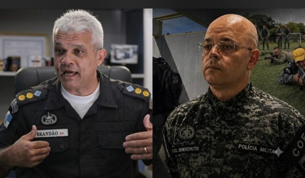 O coronel Brandão (à esquerda), será substituído pelo coronel Benevenuto na subsecretaria de Gestão Operacional da Polícia Militar