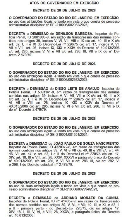 Couto demite quatro policiais penais; um deles é acusado de ligação com a facção 'Povo de Israel', que movimentou R$ 70 milhões com golpes em presídios 62 WhatsApp Image 2026 07 30 at 09.17.17