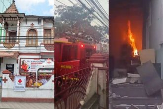 Incêndio atingiu o antigo prédio da Cruz Vermelha em Nova Iguaçu, conhecido como Castelinho
