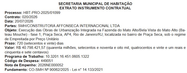 Morar Carioca: prefeitura formaliza contrato de R$ 40,7 milhões para obras no Bateau Mouche, na Praça Seca 62 b6f6a35a bcda 42f7 9730 1cf6ff2204c8