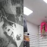 Imagens das câmeras de segurança mostram o momento do furto em Madureira