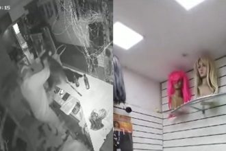 Imagens das câmeras de segurança mostram o momento do furto em Madureira