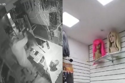 Imagens das câmeras de segurança mostram o momento do furto em Madureira