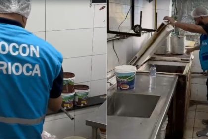 Agentes do Procon Carioca na padaria Lamego