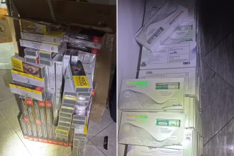 Materiais apreendidos na operação contra lavagem de dinheiro