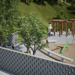 Projeção de como ficará a urbanização das comunidades Bateau Mouche e Chacrinha do Mato Alto após as obras do programa Morar Carioca. — Foto: Prefeitura do Rio / Divulgação