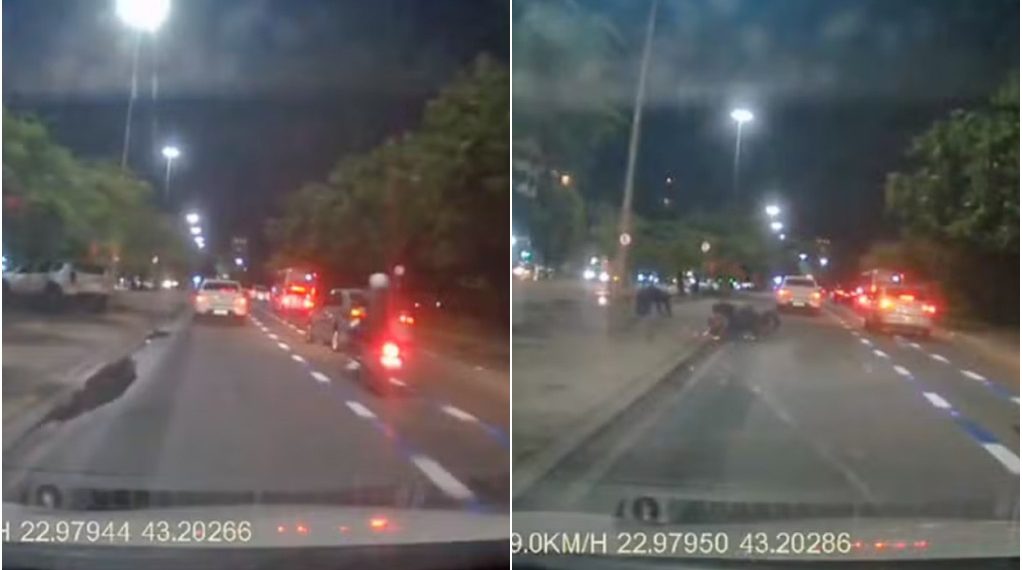 Alexandre Freitas foi arremessado de moto após acidente na Lagoa
