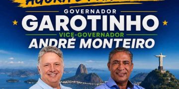 Garotinho e André Monteiro aparecem juntos no novo banner da chapa que disputa o Governo do Rio. Ex-BOPE assume a vaga de vice após a desistência da major da PM Elaine Gonçalves.